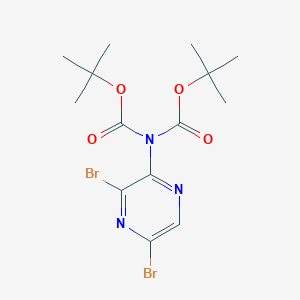 molecular formula C14H19Br2N3O4 B2816748 N,N-DI-BOc-2-amino-3,5-dibromopyrazine CAS No. 1190001-75-2