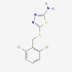 molecular formula C9H7Cl2N3S2 B2816750 5-{[(2,6-Dichlorophenyl)methyl]sulfanyl}-1,3,4-thiadiazol-2-amine CAS No. 522606-61-7