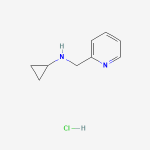 molecular formula C9H13ClN2 B2816755 Cyclopropyl-pyridin-2-ylmethyl-amine hydrochloride CAS No. 478263-93-3; 626210-44-4