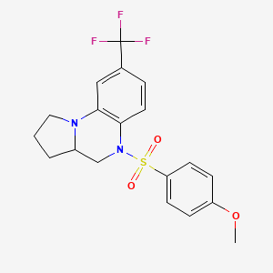 molecular formula C19H19F3N2O3S B2816762 methyl 4-{[8-(trifluoromethyl)-2,3,3a,4-tetrahydropyrrolo[1,2-a]quinoxalin-5(1H)-yl]sulfonyl}phenyl ether CAS No. 860786-88-5