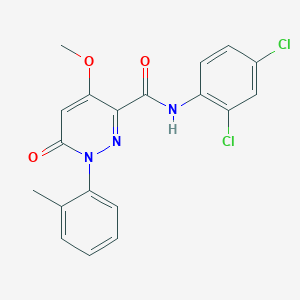 molecular formula C19H15Cl2N3O3 B2816784 N-(2,4-dichlorophenyl)-4-methoxy-1-(2-methylphenyl)-6-oxo-1,6-dihydropyridazine-3-carboxamide CAS No. 921791-18-6