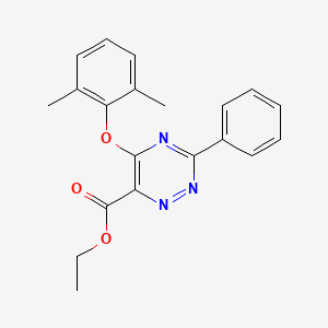 molecular formula C20H19N3O3 B2816807 Ethyl 5-(2,6-dimethylphenoxy)-3-phenyl-1,2,4-triazine-6-carboxylate CAS No. 338957-41-8