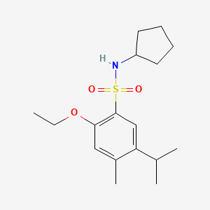 molecular formula C17H27NO3S B2816841 N-cyclopentyl-2-ethoxy-5-isopropyl-4-methylbenzenesulfonamide CAS No. 946309-57-5