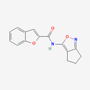 molecular formula C15H12N2O3 B2816857 N-(5,6-dihydro-4H-cyclopenta[c]isoxazol-3-yl)benzofuran-2-carboxamide CAS No. 942004-02-6