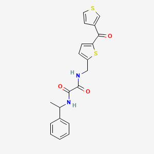 molecular formula C20H18N2O3S2 B2816866 N'-(1-phenylethyl)-N-{[5-(thiophene-3-carbonyl)thiophen-2-yl]methyl}ethanediamide CAS No. 1797958-24-7