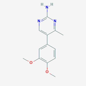 molecular formula C13H15N3O2 B2816877 5-(3,4-Dimethoxyphenyl)-4-methyl-2-pyrimidinamine CAS No. 320420-53-9