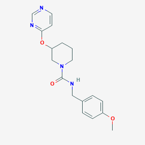 molecular formula C18H22N4O3 B2816907 N-(4-methoxybenzyl)-3-(pyrimidin-4-yloxy)piperidine-1-carboxamide CAS No. 2034616-67-4
