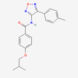 molecular formula C20H21N3O3 B2816923 N-[4-(4-methylphenyl)-1,2,5-oxadiazol-3-yl]-4-(2-methylpropoxy)benzamide CAS No. 866237-78-7