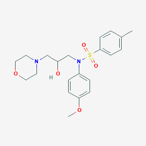 molecular formula C21H28N2O5S B2816932 N-[2-hydroxy-3-(morpholin-4-yl)propyl]-N-(4-methoxyphenyl)-4-methylbenzene-1-sulfonamide CAS No. 332907-74-1