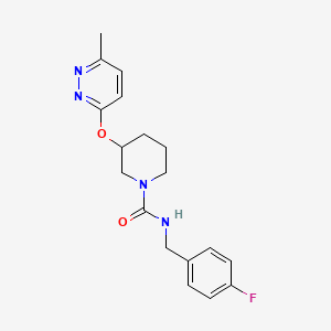 molecular formula C18H21FN4O2 B2816949 N-(4-fluorobenzyl)-3-((6-methylpyridazin-3-yl)oxy)piperidine-1-carboxamide CAS No. 2034226-68-9