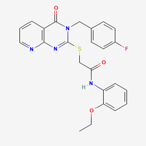 molecular formula C24H21FN4O3S B2816955 N-(2-ethoxyphenyl)-2-((3-(4-fluorobenzyl)-4-oxo-3,4-dihydropyrido[2,3-d]pyrimidin-2-yl)thio)acetamide CAS No. 902911-79-9