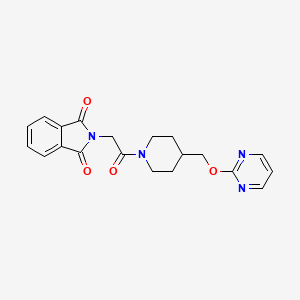 B2816966 2-[2-Oxo-2-[4-(pyrimidin-2-yloxymethyl)piperidin-1-yl]ethyl]isoindole-1,3-dione CAS No. 2379986-79-3