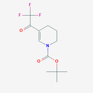 molecular formula C12H16F3NO3 B2816984 Tert-butyl 5-(trifluoroacetyl)-1,2,3,4-tetrahydropyridine-1-carboxylate CAS No. 1378929-70-4