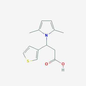 molecular formula C13H15NO2S B2816987 3-(2,5-Dimethyl-1H-pyrrol-1-yl)-3-(thiophen-3-yl)propanoic acid CAS No. 866019-28-5