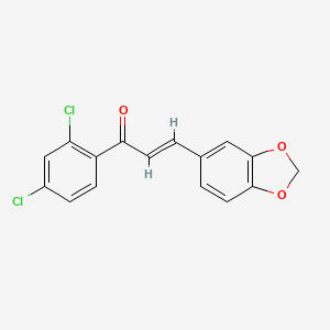 molecular formula C16H10Cl2O3 B2816992 (2E)-3-(2H-1,3-Benzodioxol-5-yl)-1-(2,4-dichlorophenyl)prop-2-en-1-one CAS No. 568573-33-1