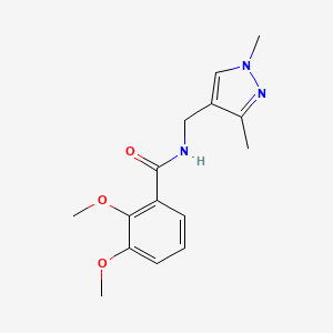 molecular formula C15H19N3O3 B2817000 N-((1,3-dimethyl-1H-pyrazol-4-yl)methyl)-2,3-dimethoxybenzamide CAS No. 942723-72-0