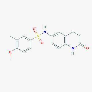 molecular formula C17H18N2O4S B2817009 4-methoxy-3-methyl-N-(2-oxo-1,2,3,4-tetrahydroquinolin-6-yl)benzene-1-sulfonamide CAS No. 922059-33-4
