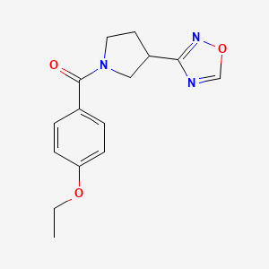 molecular formula C15H17N3O3 B2817015 3-[1-(4-ethoxybenzoyl)pyrrolidin-3-yl]-1,2,4-oxadiazole CAS No. 2034276-21-4