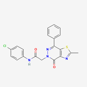 molecular formula C20H15ClN4O2S B2817061 N-(4-chlorophenyl)-2-(2-methyl-4-oxo-7-phenylthiazolo[4,5-d]pyridazin-5(4H)-yl)acetamide CAS No. 941949-03-7