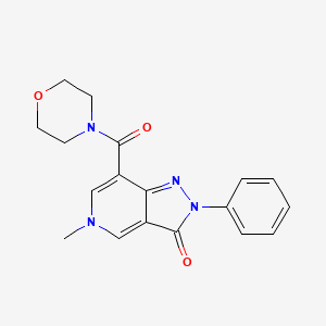 molecular formula C18H18N4O3 B2817075 5-methyl-7-(morpholine-4-carbonyl)-2-phenyl-2H,3H,5H-pyrazolo[4,3-c]pyridin-3-one CAS No. 921879-71-2