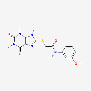 molecular formula C17H19N5O4S B2817101 N-(3-methoxyphenyl)-2-[(1,3,9-trimethyl-2,6-dioxo-2,3,6,9-tetrahydro-1H-purin-8-yl)sulfanyl]acetamide CAS No. 897453-26-8