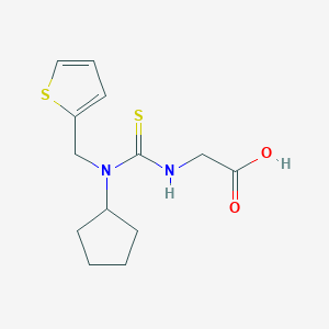 molecular formula C13H18N2O2S2 B2817115 ({[Cyclopentyl(thien-2-ylmethyl)amino]-carbonothioyl}amino)acetic acid CAS No. 656815-48-4