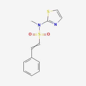 molecular formula C12H12N2O2S2 B2817149 N-methyl-2-phenyl-N-(1,3-thiazol-2-yl)ethene-1-sulfonamide CAS No. 1376446-41-1