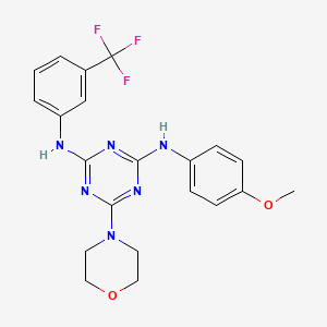 B2817174 N-(4-methoxyphenyl)-6-(morpholin-4-yl)-N'-[3-(trifluoromethyl)phenyl]-1,3,5-triazine-2,4-diamine CAS No. 296793-01-6