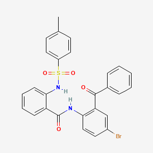 molecular formula C27H21BrN2O4S B2817192 N-(2-BENZOYL-4-BROMOPHENYL)-2-(4-METHYLBENZENESULFONAMIDO)BENZAMIDE CAS No. 321555-72-0