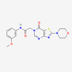 molecular formula C18H19N5O4S B2817205 N-(3-methoxyphenyl)-2-[2-(morpholin-4-yl)-7-oxo-6H,7H-[1,3]thiazolo[4,5-d]pyrimidin-6-yl]acetamide CAS No. 1223826-41-2