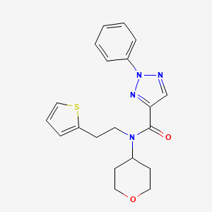 molecular formula C20H22N4O2S B2817240 N-(oxan-4-yl)-2-phenyl-N-[2-(thiophen-2-yl)ethyl]-2H-1,2,3-triazole-4-carboxamide CAS No. 1795411-18-5