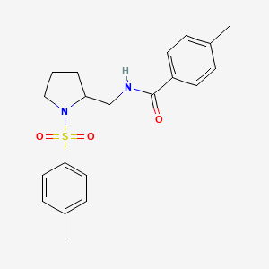 molecular formula C20H24N2O3S B2817253 4-methyl-N-((1-tosylpyrrolidin-2-yl)methyl)benzamide CAS No. 896277-52-4