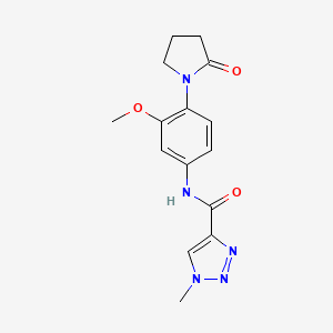 molecular formula C15H17N5O3 B2817267 N-(3-methoxy-4-(2-oxopyrrolidin-1-yl)phenyl)-1-methyl-1H-1,2,3-triazole-4-carboxamide CAS No. 1448027-71-1