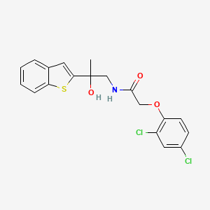 molecular formula C19H17Cl2NO3S B2817271 N-[2-(1-benzothiophen-2-yl)-2-hydroxypropyl]-2-(2,4-dichlorophenoxy)acetamide CAS No. 2034403-77-3
