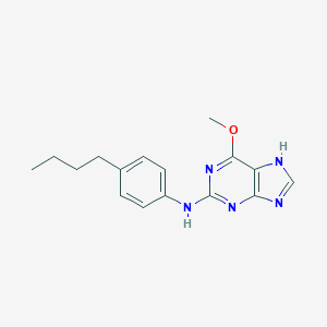 molecular formula C16H19N5O B028173 9H-Purine, 2-((4-butylphenyl)amino)-6-methoxy- CAS No. 104715-69-7