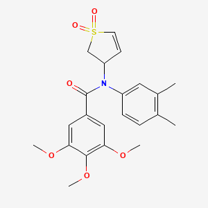 molecular formula C22H25NO6S B2817311 N-(3,4-dimethylphenyl)-N-(1,1-dioxido-2,3-dihydrothiophen-3-yl)-3,4,5-trimethoxybenzamide CAS No. 863022-00-8