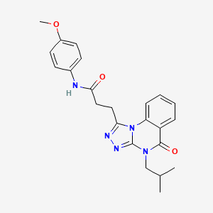 molecular formula C23H25N5O3 B2817322 N-(4-methoxyphenyl)-3-[4-(2-methylpropyl)-5-oxo-4H,5H-[1,2,4]triazolo[4,3-a]quinazolin-1-yl]propanamide CAS No. 902928-39-6