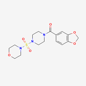 molecular formula C16H21N3O6S B2817347 Benzo[d][1,3]dioxol-5-yl(4-(morpholinosulfonyl)piperazin-1-yl)methanone CAS No. 878724-52-8