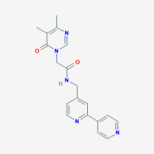 molecular formula C19H19N5O2 B2817349 N-({[2,4'-bipyridine]-4-yl}methyl)-2-(4,5-dimethyl-6-oxo-1,6-dihydropyrimidin-1-yl)acetamide CAS No. 2309188-86-9