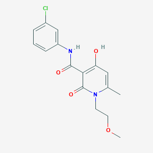 molecular formula C16H17ClN2O4 B2817361 N-(3-chlorophenyl)-4-hydroxy-1-(2-methoxyethyl)-6-methyl-2-oxo-1,2-dihydropyridine-3-carboxamide CAS No. 883482-50-6