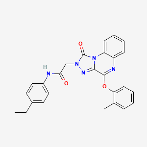 molecular formula C26H23N5O3 B2817376 N-(4-ethylphenyl)-2-[4-(2-methylphenoxy)-1-oxo-1H,2H-[1,2,4]triazolo[4,3-a]quinoxalin-2-yl]acetamide CAS No. 1189457-14-4