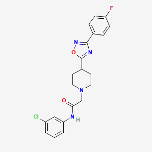molecular formula C21H20ClFN4O2 B2817384 N-(3-chlorophenyl)-2-(4-(3-(4-fluorophenyl)-1,2,4-oxadiazol-5-yl)piperidin-1-yl)acetamide CAS No. 1251640-84-2