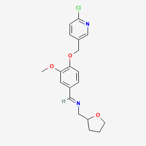molecular formula C19H21ClN2O3 B2817441 N-({4-[(6-chloro-3-pyridinyl)methoxy]-3-methoxyphenyl}methylene)(tetrahydro-2-furanyl)methanamine CAS No. 861207-82-1