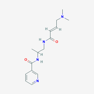 molecular formula C15H22N4O2 B2817446 N-[1-[[(E)-4-(Dimethylamino)but-2-enoyl]amino]propan-2-yl]pyridine-3-carboxamide CAS No. 2411331-89-8