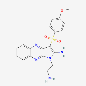B2817450 1-(2-aminoethyl)-3-((4-methoxyphenyl)sulfonyl)-1H-pyrrolo[2,3-b]quinoxalin-2-amine CAS No. 843621-71-6