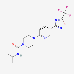 molecular formula C16H19F3N6O2 B2817455 N-(propan-2-yl)-4-{5-[5-(trifluoromethyl)-1,2,4-oxadiazol-3-yl]pyridin-2-yl}piperazine-1-carboxamide CAS No. 1235278-45-1