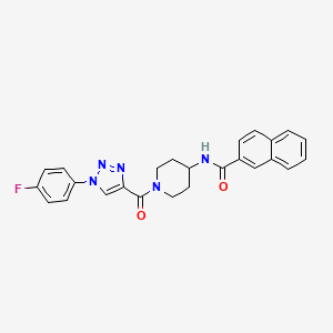 molecular formula C25H22FN5O2 B2817477 N-(1-(1-(4-fluorophenyl)-1H-1,2,3-triazole-4-carbonyl)piperidin-4-yl)-2-naphthamide CAS No. 1251682-40-2