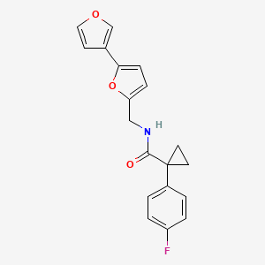 molecular formula C19H16FNO3 B2817490 N-([2,3'-bifuran]-5-ylmethyl)-1-(4-fluorophenyl)cyclopropanecarboxamide CAS No. 2034566-33-9