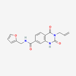molecular formula C17H15N3O4 B2817514 N-[(furan-2-yl)methyl]-2,4-dioxo-3-(prop-2-en-1-yl)-1,2,3,4-tetrahydroquinazoline-7-carboxamide CAS No. 687580-03-6