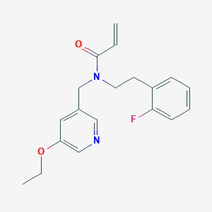 molecular formula C19H21FN2O2 B2817517 N-[(5-Ethoxypyridin-3-yl)methyl]-N-[2-(2-fluorophenyl)ethyl]prop-2-enamide CAS No. 2411241-60-4